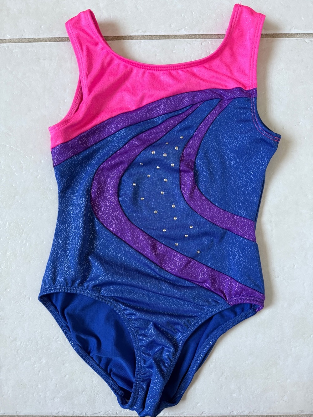 Danskin Freestyle Gymnastics Leotard Pink Blue Purple size 6 6X